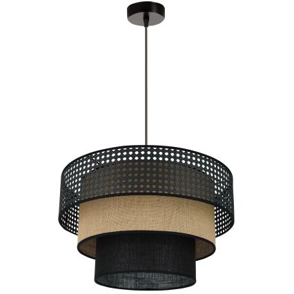 Brilagi - Lámpara colgante DAKOTA LUNETA 1xE27/15W/230V diá. 45 cm negro/beige