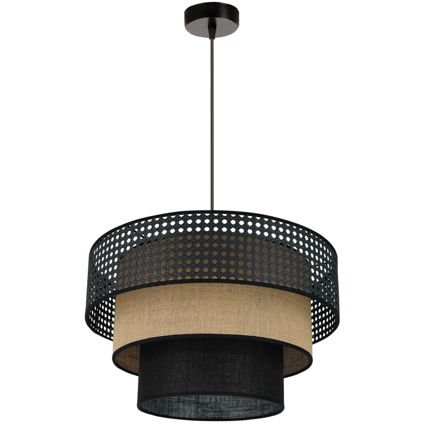 Brilagi - Lámpara colgante DAKOTA LUNETA 1xE27/15W/230V diá. 45 cm negro/beige