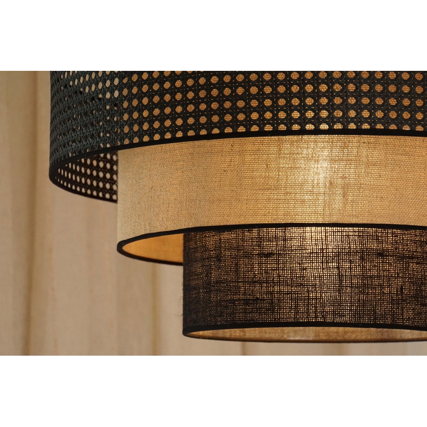 Brilagi - Lámpara colgante DAKOTA LUNETA 1xE27/15W/230V diá. 45 cm negro/beige