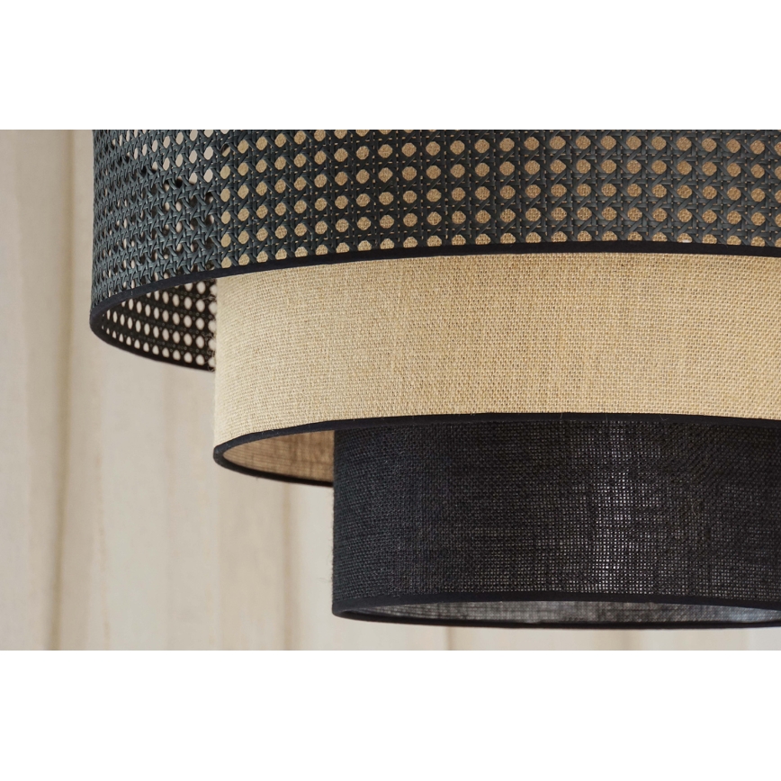 Brilagi - Lámpara colgante DAKOTA LUNETA 1xE27/15W/230V diá. 45 cm negro/beige