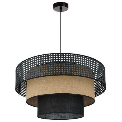 Brilagi - Lámpara colgante DAKOTA LUNETA 1xE27/15W/230V diá. 60 cm negro/beige