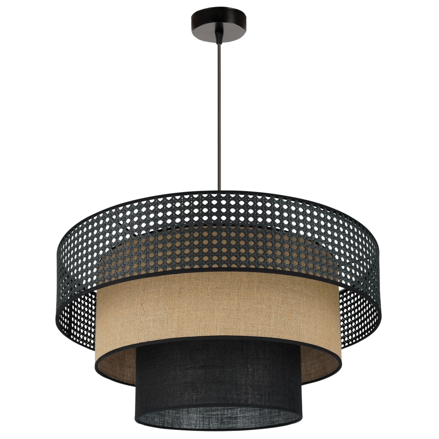 Brilagi - Lámpara colgante DAKOTA LUNETA 1xE27/15W/230V diá. 60 cm negro/beige