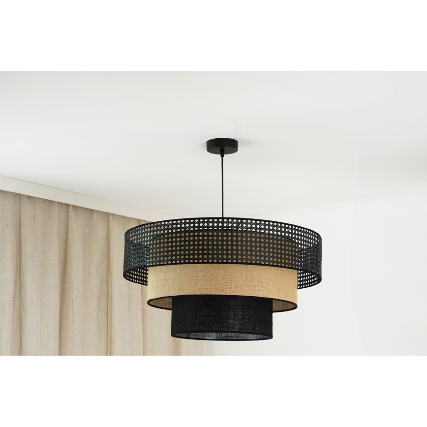Brilagi - Lámpara colgante DAKOTA LUNETA 1xE27/15W/230V diá. 60 cm negro/beige