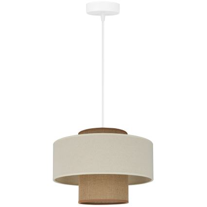 Brilagi - Lámpara colgante DALLAS 1xE27/15W/230V diá. 30 cm marrón/color crema/blanco