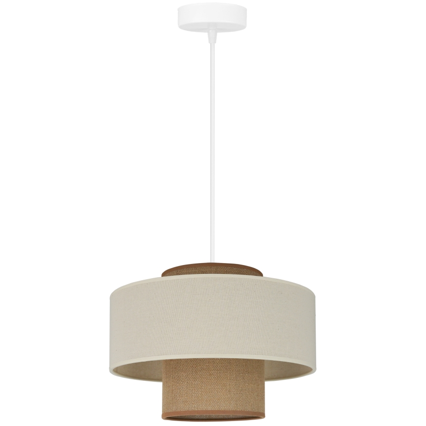 Brilagi - Lámpara colgante DALLAS 1xE27/15W/230V diá. 30 cm marrón/color crema/blanco