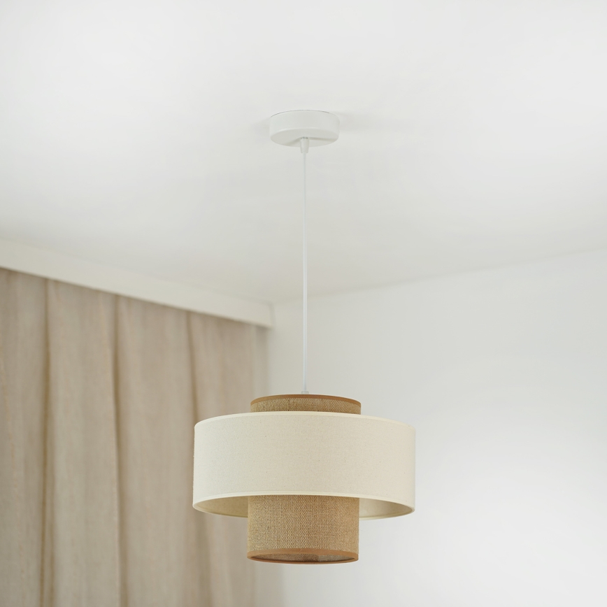 Brilagi - Lámpara colgante DALLAS 1xE27/15W/230V diá. 30 cm marrón/color crema/blanco