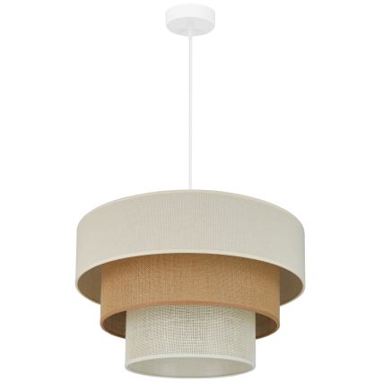Brilagi - Lámpara colgante DENVER LUNETA 1xE27/15W/230V diá. 45 cm beige/marrón/color crema