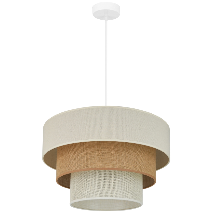 Brilagi - Lámpara colgante DENVER LUNETA 1xE27/15W/230V diá. 45 cm beige/marrón/color crema