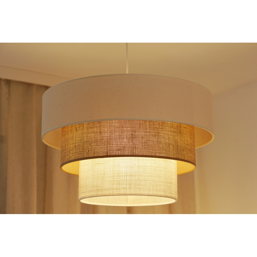 Brilagi - Lámpara colgante DENVER LUNETA 1xE27/15W/230V diá. 45 cm beige/marrón/color crema