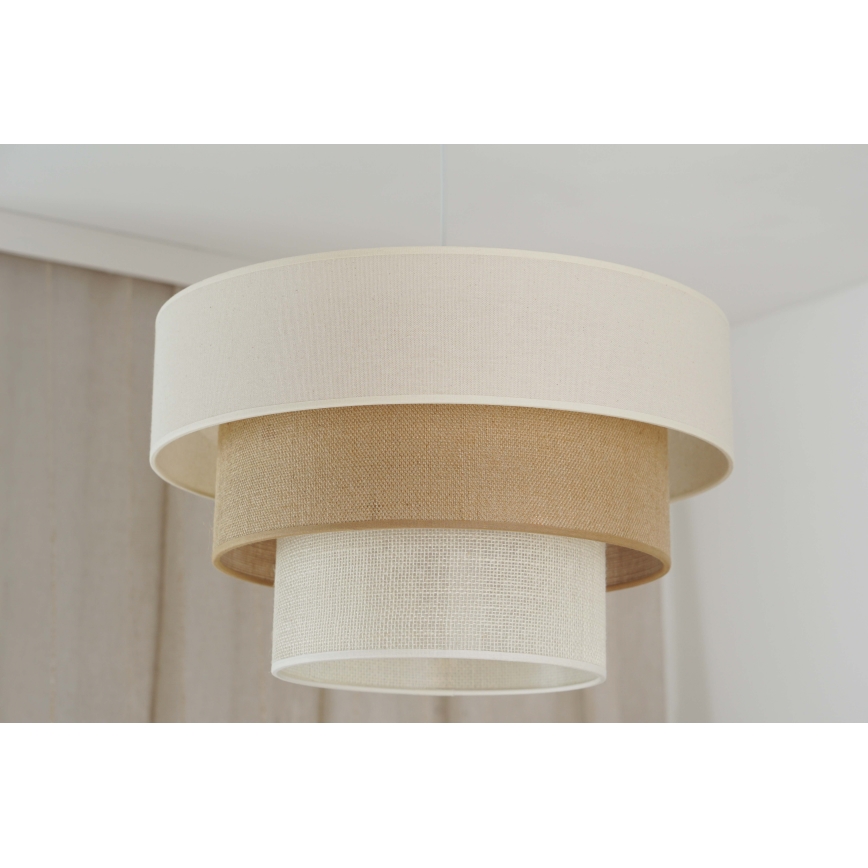 Brilagi - Lámpara colgante DENVER LUNETA 1xE27/15W/230V diá. 45 cm beige/marrón/color crema