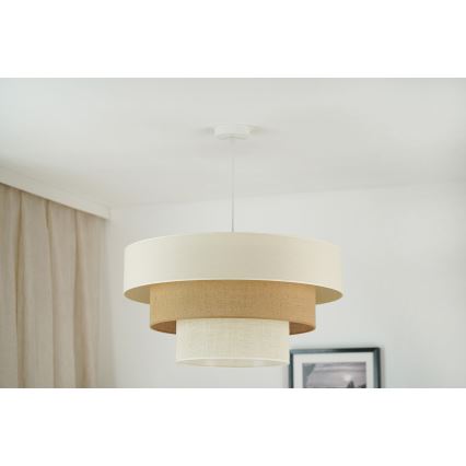 Brilagi - Lámpara colgante DENVER LUNETA 1xE27/15W/230V diá. 60 cm beige/marrón/color crema