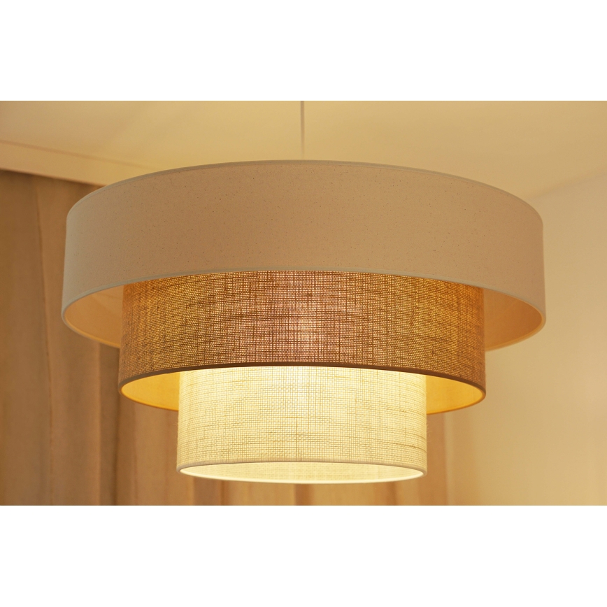 Brilagi - Lámpara colgante DENVER LUNETA 1xE27/15W/230V diá. 60 cm beige/marrón/color crema