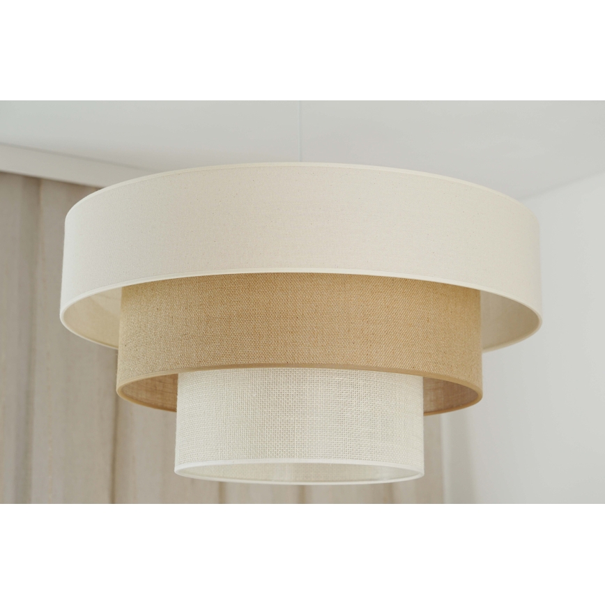 Brilagi - Lámpara colgante DENVER LUNETA 1xE27/15W/230V diá. 60 cm beige/marrón/color crema