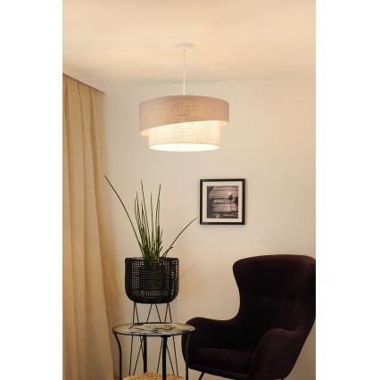 Brilagi - Lámpara colgante DOVER SHINE 1xE27/15W/230V diá. 50 cm gris/color crema