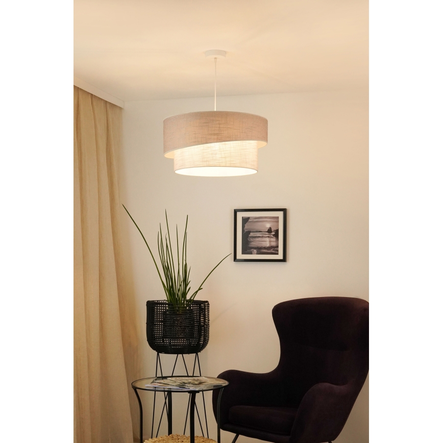 Brilagi - Lámpara colgante DOVER SHINE 1xE27/15W/230V diá. 50 cm gris/color crema