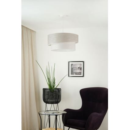 Brilagi - Lámpara colgante DOVER SHINE 1xE27/15W/230V diá. 50 cm gris/color crema