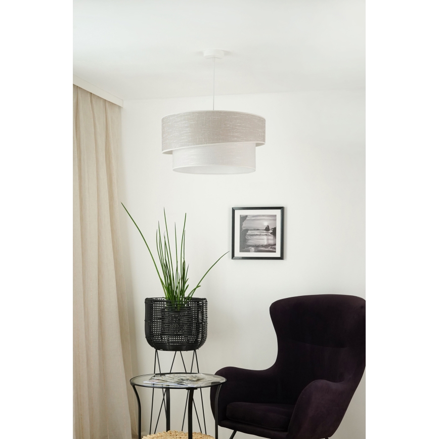 Brilagi - Lámpara colgante DOVER SHINE 1xE27/15W/230V diá. 50 cm gris/color crema