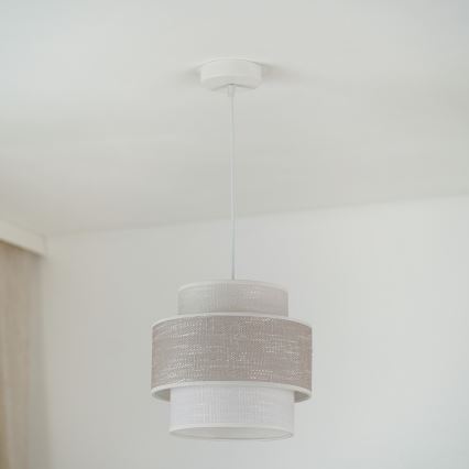 Brilagi - Lámpara colgante DOVER SPACE 1xE27/15W/230V diá. 25 cm gris/color crema