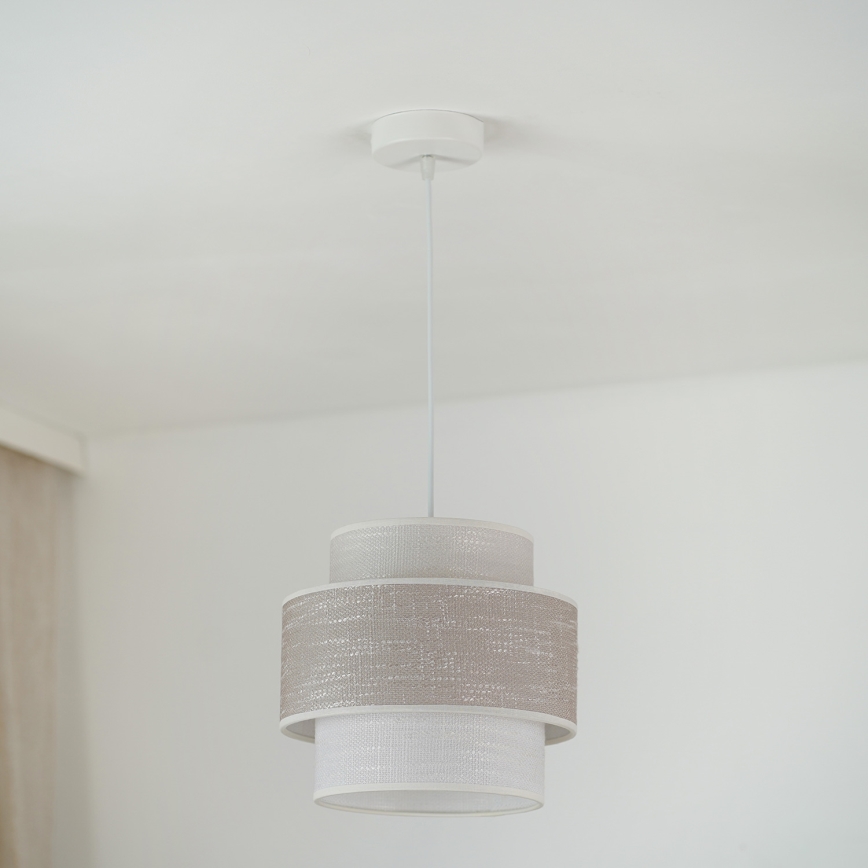 Brilagi - Lámpara colgante DOVER SPACE 1xE27/15W/230V diá. 25 cm gris/color crema