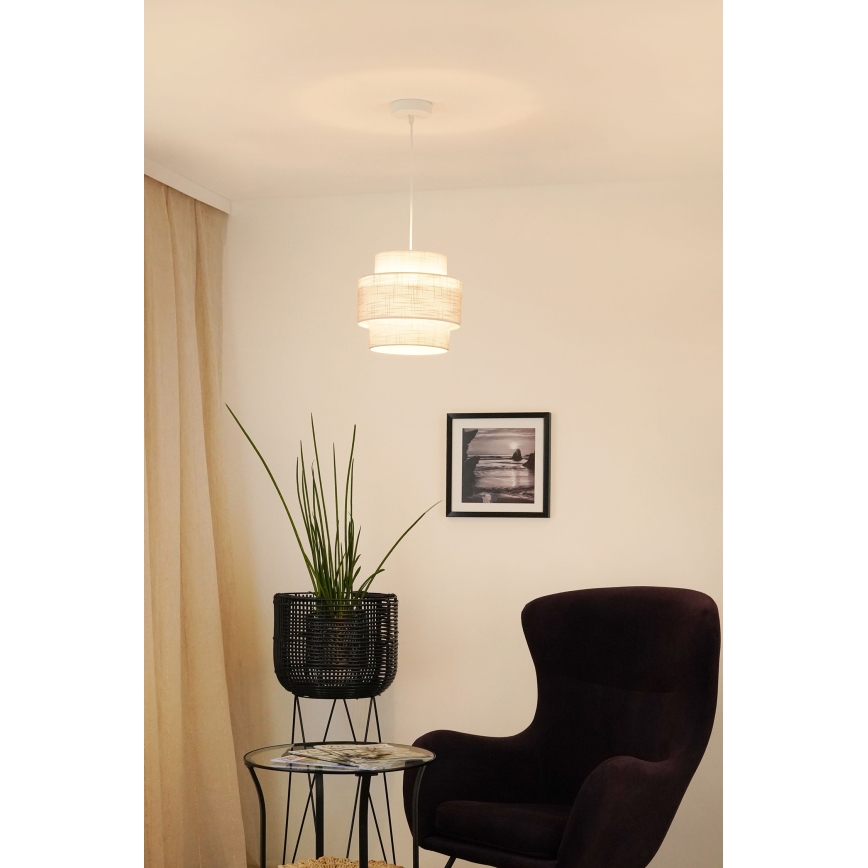 Brilagi - Lámpara colgante DOVER SPACE 1xE27/15W/230V diá. 25 cm gris/color crema