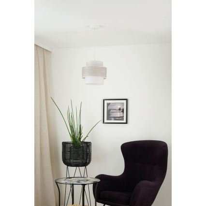 Brilagi - Lámpara colgante DOVER SPACE 1xE27/15W/230V diá. 25 cm gris/color crema