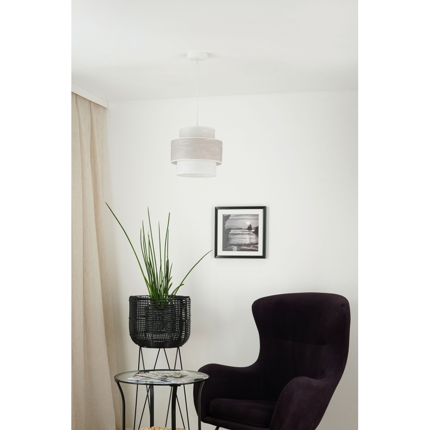 Brilagi - Lámpara colgante DOVER SPACE 1xE27/15W/230V diá. 25 cm gris/color crema
