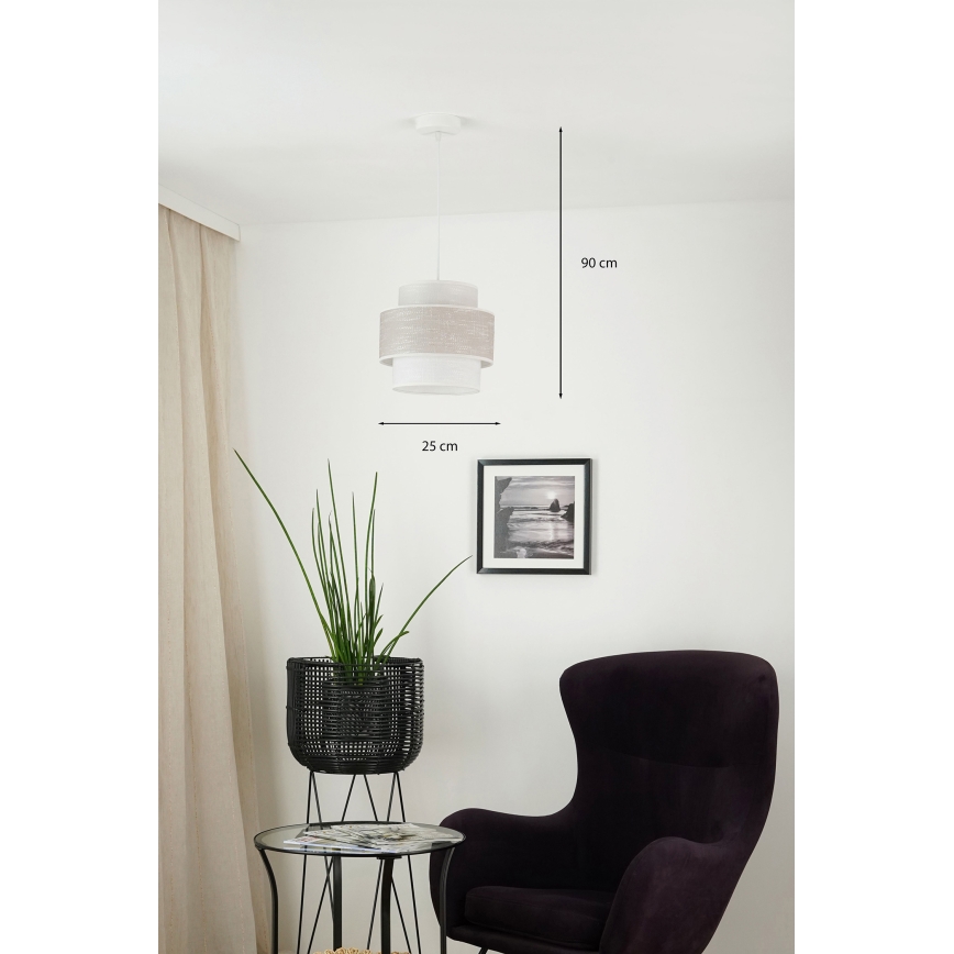 Brilagi - Lámpara colgante DOVER SPACE 1xE27/15W/230V diá. 25 cm gris/color crema