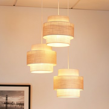 Brilagi - Lámpara colgante DOVER SPACE 3xE27/15W/230V gris/color crema