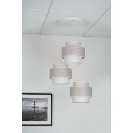 Brilagi - Lámpara colgante DOVER SPACE 3xE27/15W/230V gris/color crema