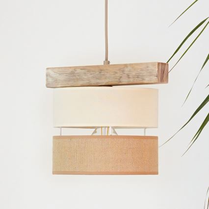Brilagi - Lámpara colgante FOREST 1xE27/15W/230V pino/beige/color crema