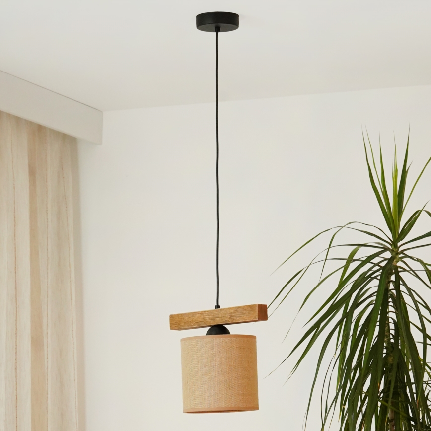 Brilagi - Lámpara colgante FOREST 1xE27/15W/230V pino/marrón/negro