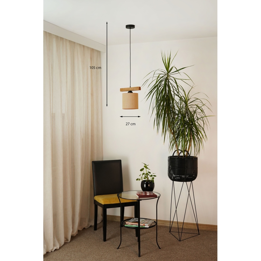 Brilagi - Lámpara colgante FOREST 1xE27/15W/230V pino/marrón/negro