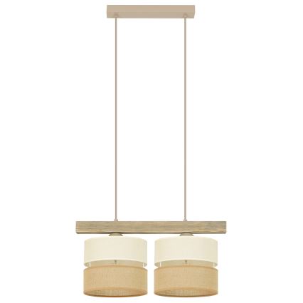 Brilagi - Lámpara colgante FOREST 2xE27/15W/230V pino/beige/color crema