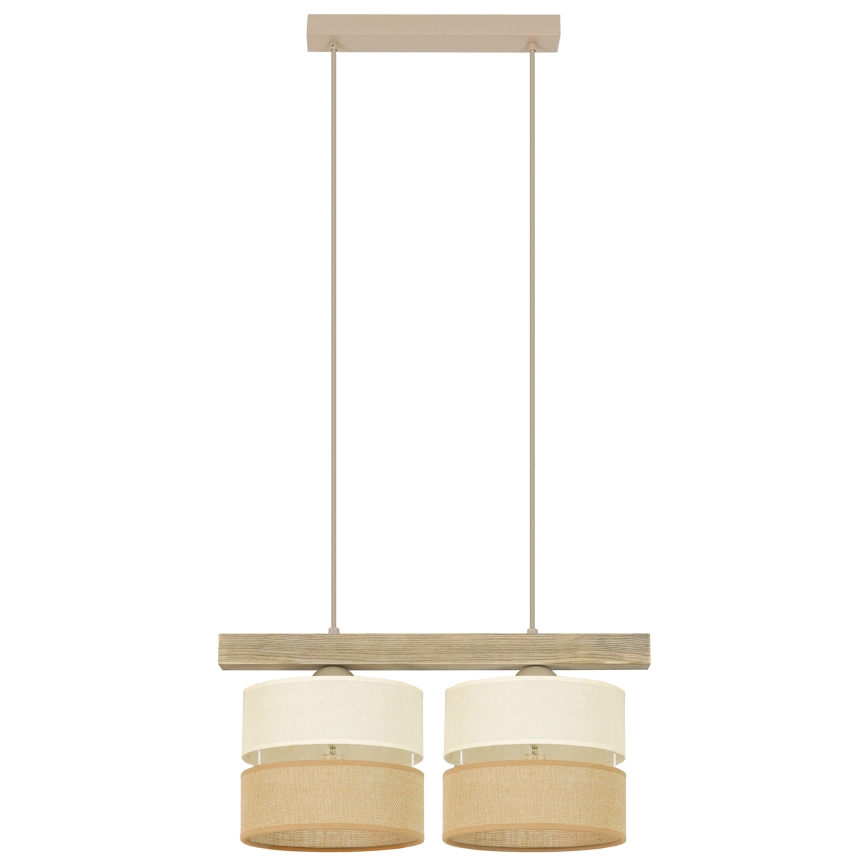 Brilagi - Lámpara colgante FOREST 2xE27/15W/230V pino/beige/color crema