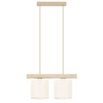 Brilagi - Lámpara colgante FOREST 2xE27/15W/230V pino/marrón/color crema