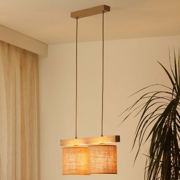 Brilagi - Lámpara colgante FOREST 2xE27/15W/230V pino/marrón