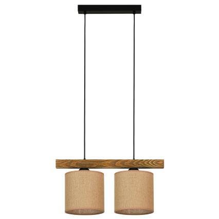 Brilagi - Lámpara colgante FOREST 2xE27/15W/230V pino/marrón/negro