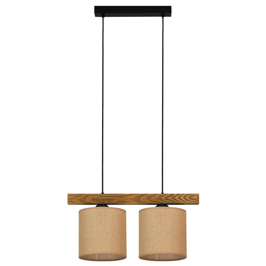 Brilagi - Lámpara colgante FOREST 2xE27/15W/230V pino/marrón/negro