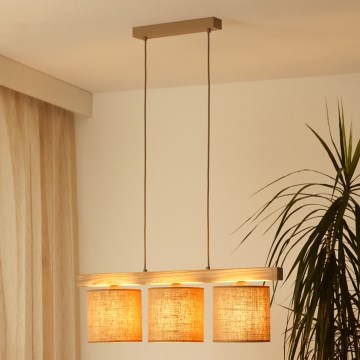 Brilagi - Lámpara colgante FOREST 3xE27/15W/230V pino/marrón