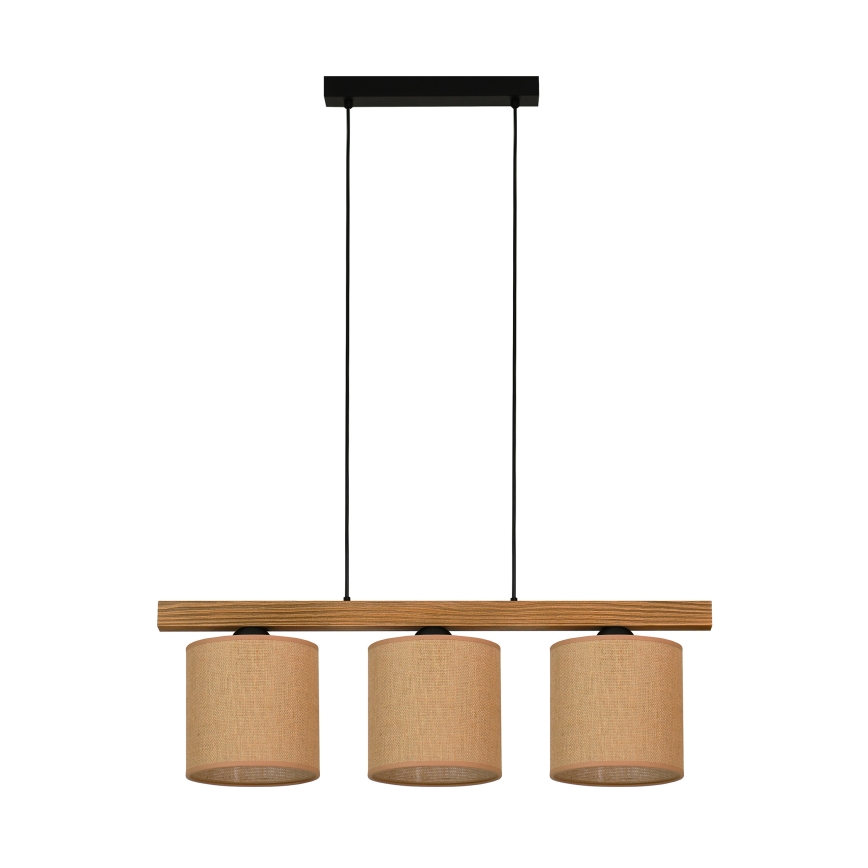 Brilagi - Lámpara colgante FOREST 3xE27/15W/230V pino/marrón/negro
