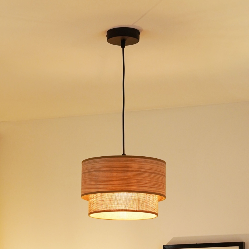 Brilagi - Lámpara colgante MONTANA BOHO 1xE27/15W/230V diá. 25 cm marrón/negro