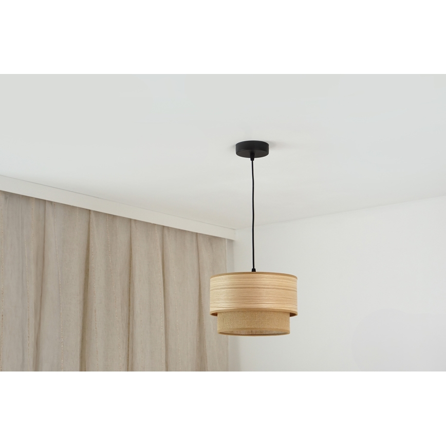 Brilagi - Lámpara colgante MONTANA BOHO 1xE27/15W/230V diá. 25 cm marrón/negro