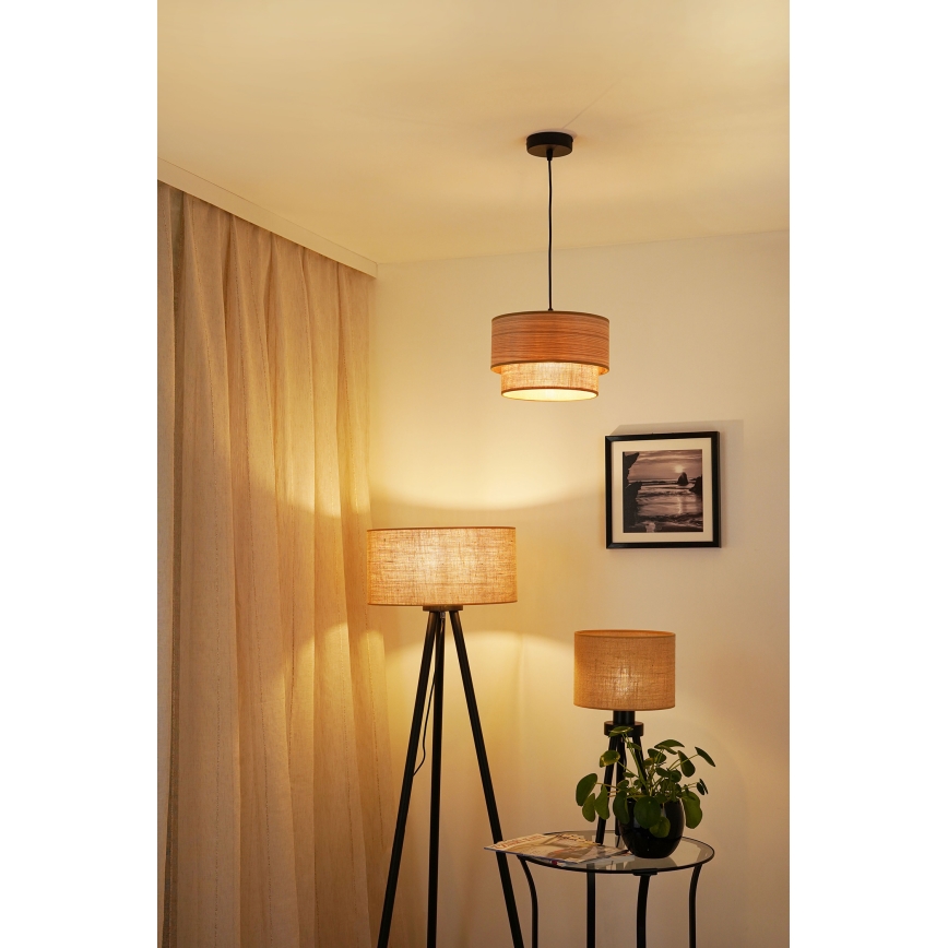 Brilagi - Lámpara colgante MONTANA BOHO 1xE27/15W/230V diá. 25 cm marrón/negro