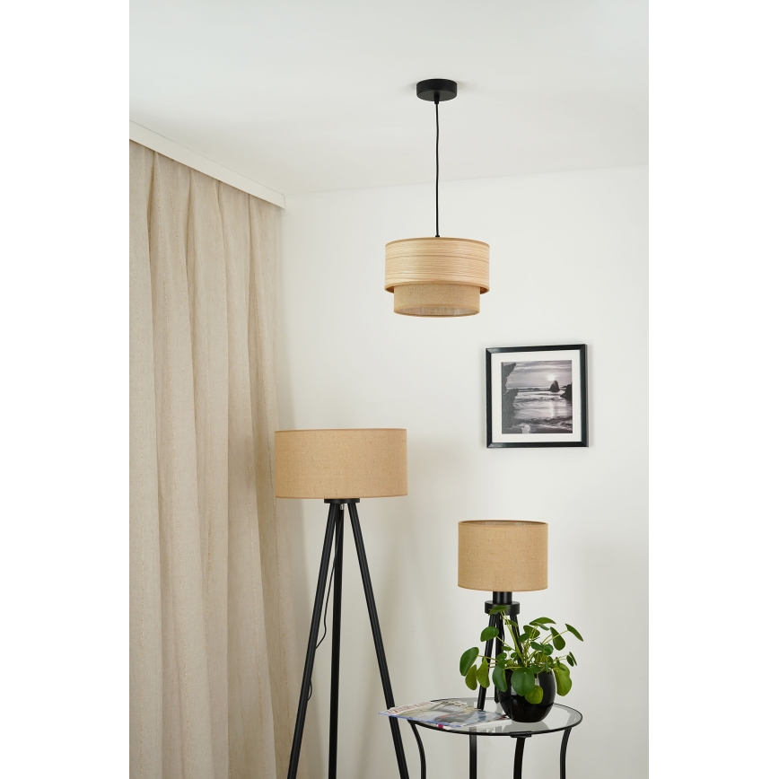 Brilagi - Lámpara colgante MONTANA BOHO 1xE27/15W/230V diá. 25 cm marrón/negro