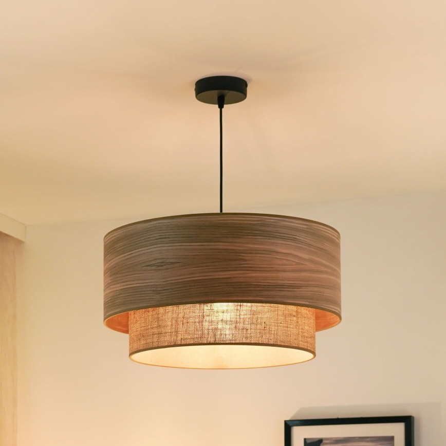 Brilagi - Lámpara colgante MONTANA BOHO 1xE27/15W/230V diá. 45 cm marrón/negro