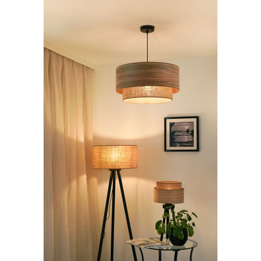 Brilagi - Lámpara colgante MONTANA BOHO 1xE27/15W/230V diá. 45 cm marrón/negro