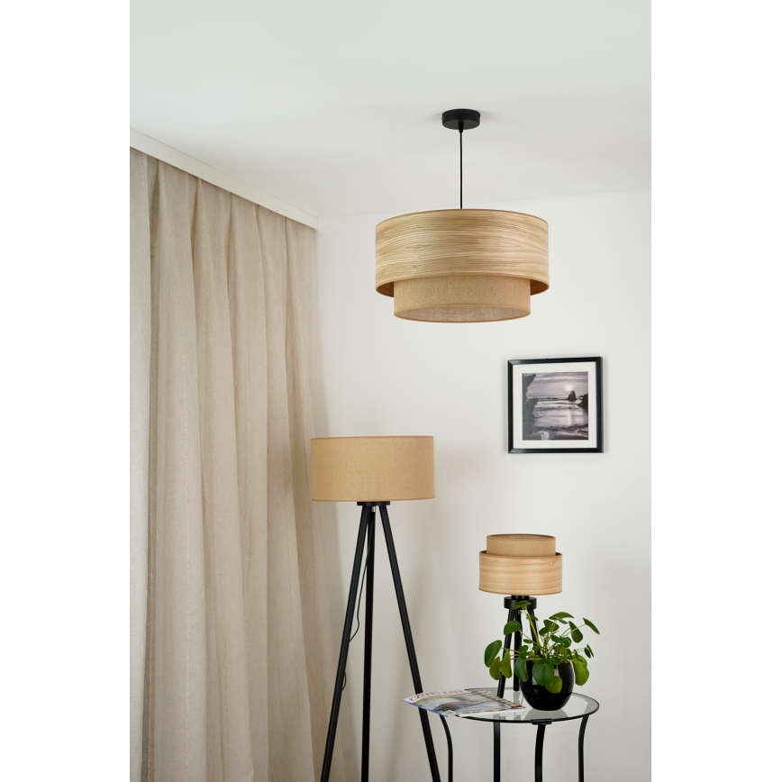 Brilagi - Lámpara colgante MONTANA BOHO 1xE27/15W/230V diá. 45 cm marrón/negro