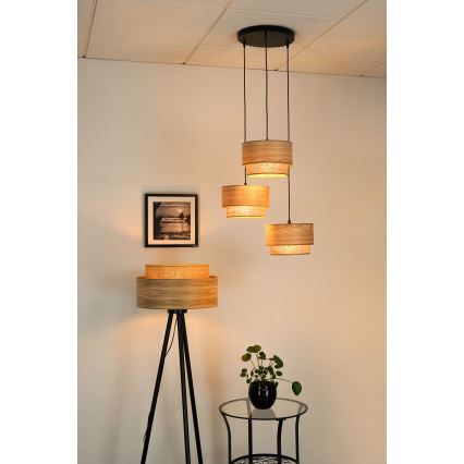 Brilagi - Lámpara colgante MONTANA BOHO 3xE27/15W/230V marrón/negro