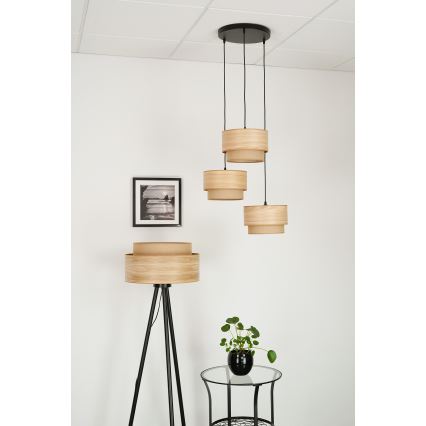 Brilagi - Lámpara colgante MONTANA BOHO 3xE27/15W/230V marrón/negro