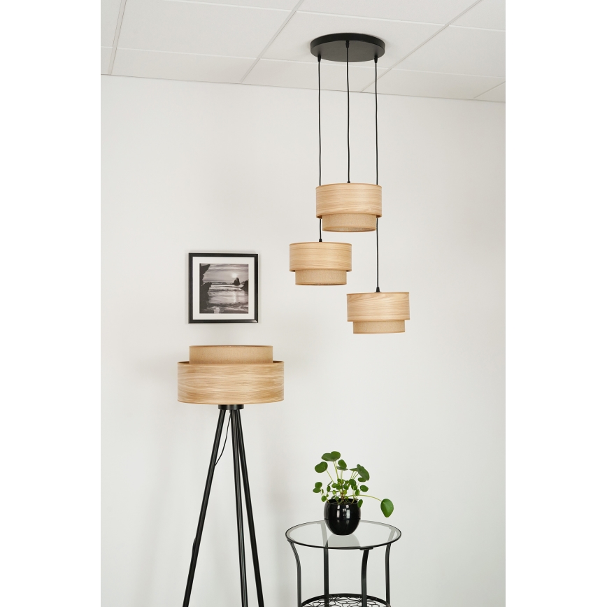 Brilagi - Lámpara colgante MONTANA BOHO 3xE27/15W/230V marrón/negro